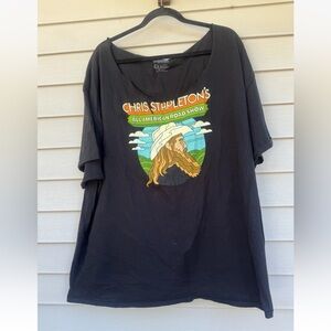 Chris Stapleton 2022 All American Road Show Tour Shirt 4X Cut Collar Band Tee